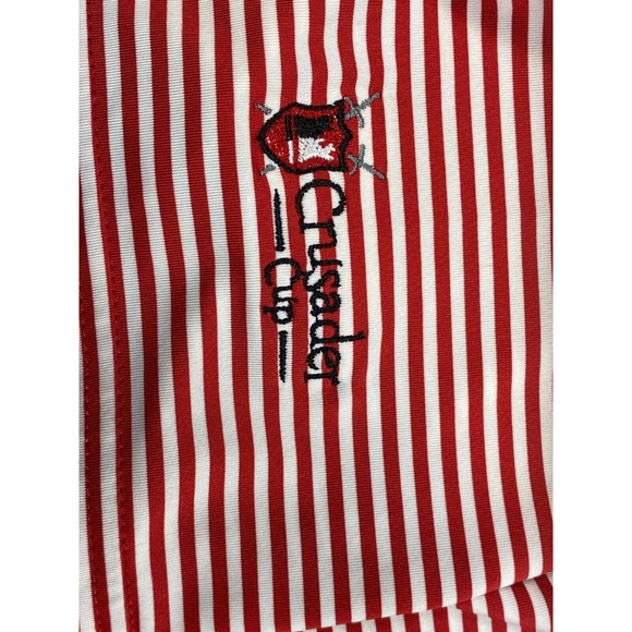 FJ FootJoy Men's Size L Red White Stripe Moisture Wicking Golf Polo Shirt - Picture 7 of 12